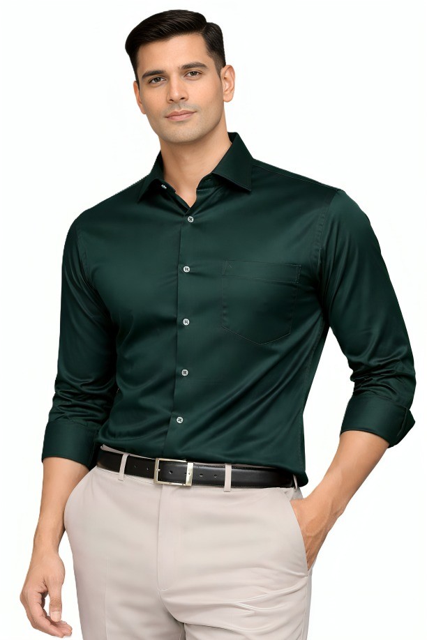MASTERTRAIT Premium Satin Touch Shirt for Men  Elegant Slim Fit Formal & Party Wear