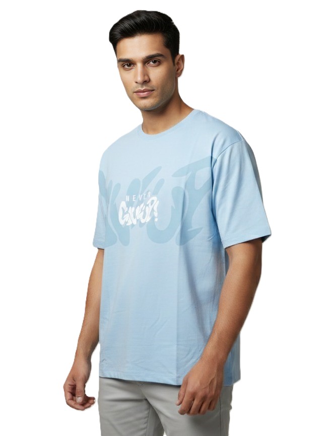 Mastertrait Never Give Up Graphic Oversized T-Shirt