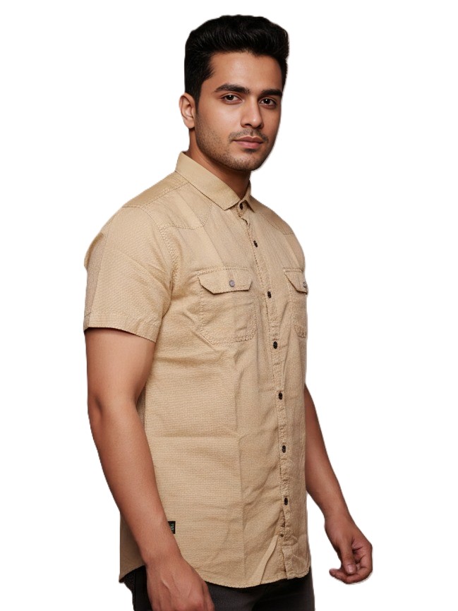 MASTERTRAIT Men’s Solid Casual Shirt | Dual Pocket | Regular Fit | Cotton Blend