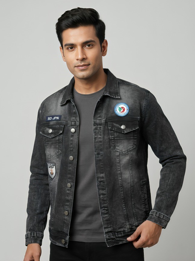 MASTERTRAIT Men’s Washed  Denim Jacket – Streetwear Slim Fit Casual Layer