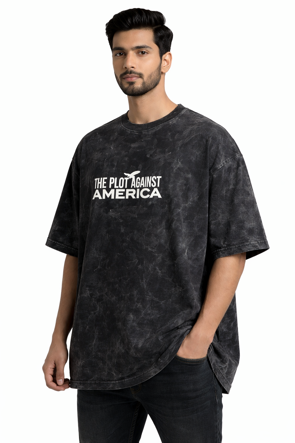 Mastertrait Vintage Wash Statement Graphic Oversized T-Shirt Premium Cotton Streetwear Fit