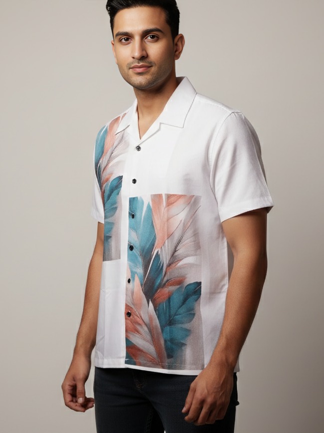 MASTERTRAIT Men’s Aura Flow Abstract Printed Shirt | Artistic Front & Back Design
