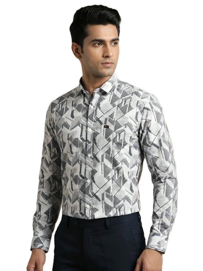 Mastertrait GeoFusion Grey Designer Shirt