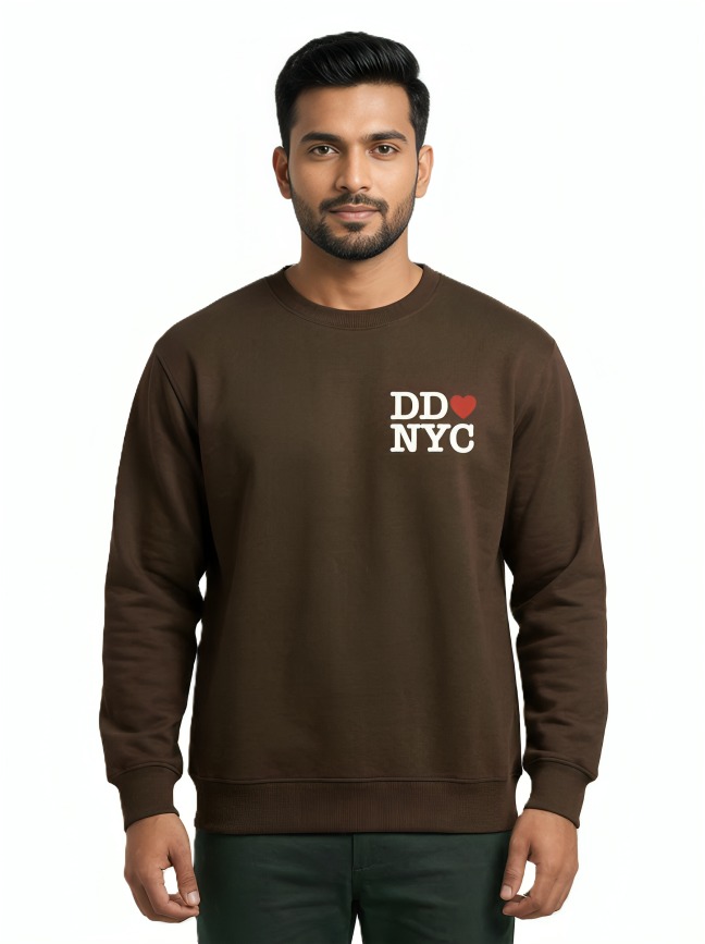 MASTERTRAIT Premium Brown Printed Sweatshirt – NYC Love Graphic
