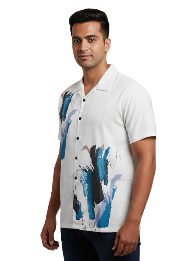MASTERTRAIT Arctic Brushstroke Statement Printed Shirt