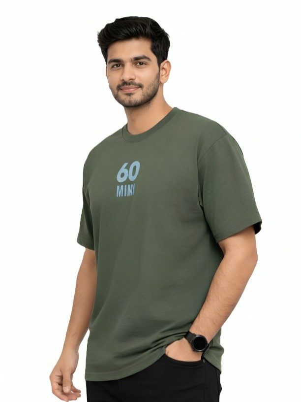 Mastertrait Men’s Olive Green Oversized Graphic Printed T-Shirt – Premium Cotton Blend Streetwear Fit