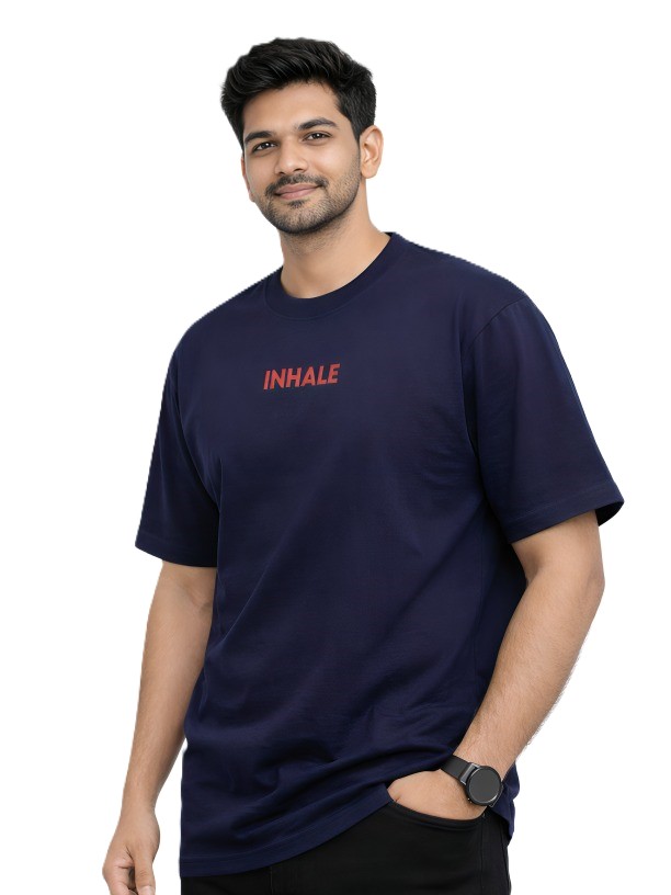 Mastertrait Inhale TypographyPrinted T-Shirt – Premium Cotton Streetwear Fit