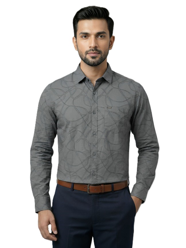 Mastertrait Men’s  Abstract Pattern Shirt | Premium Designer Casual & Formal Shirt | Slim Fit | Cotton Blend | Full Sleeve