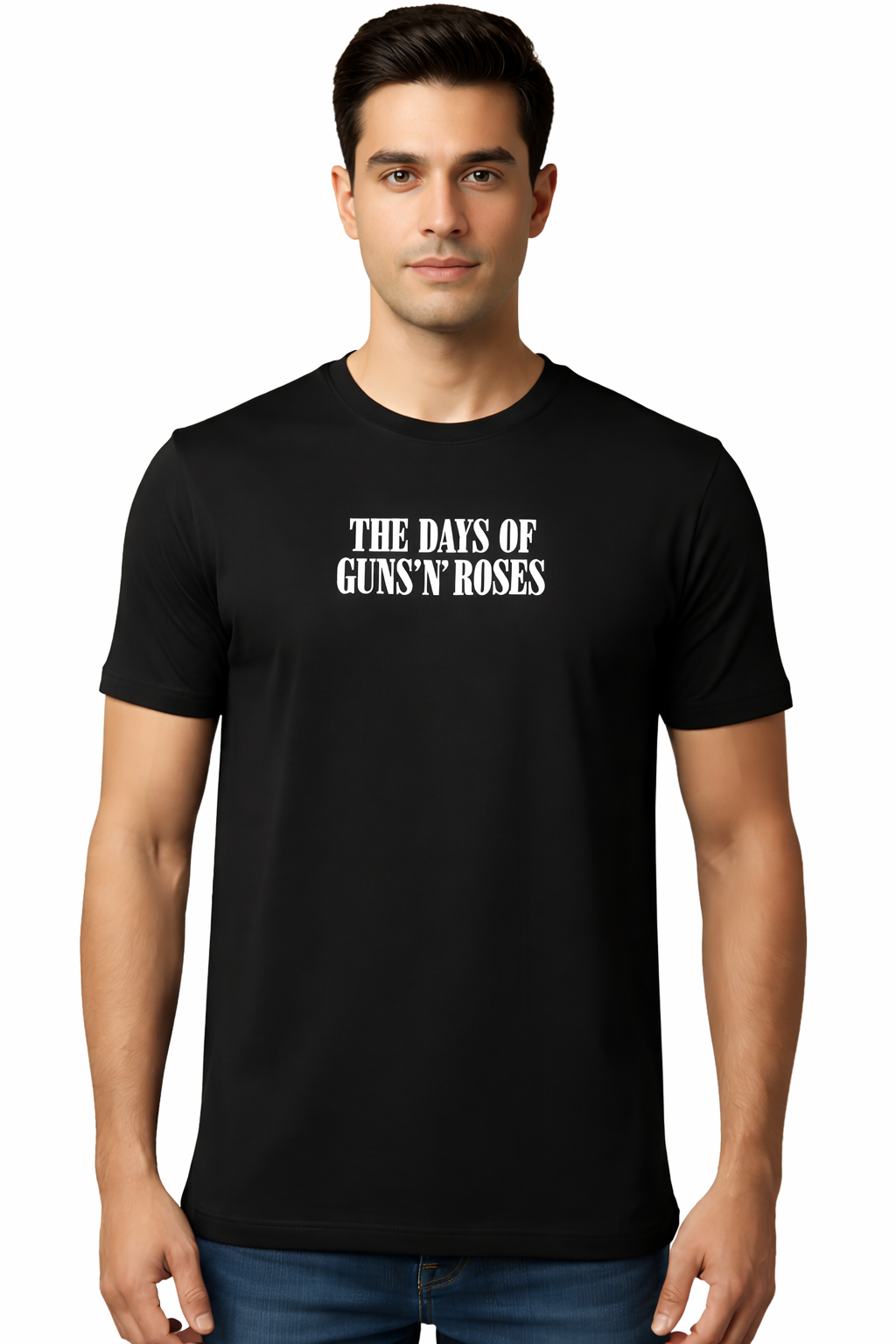 Men’s Black Graphic T-Shirt – Premium Cotton Rock Music Slogan Printed Tee | Casual Slim Fit Half Sleeve Crew Neck T-Shirt for Men