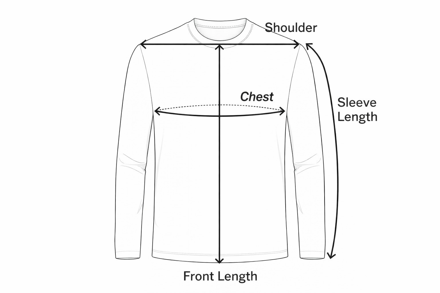 Size Chart - T-Shirt( full sleeve)