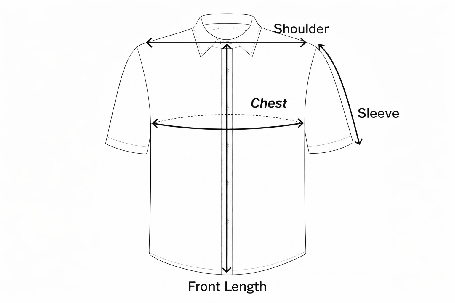 Size Chart - Half Shirt